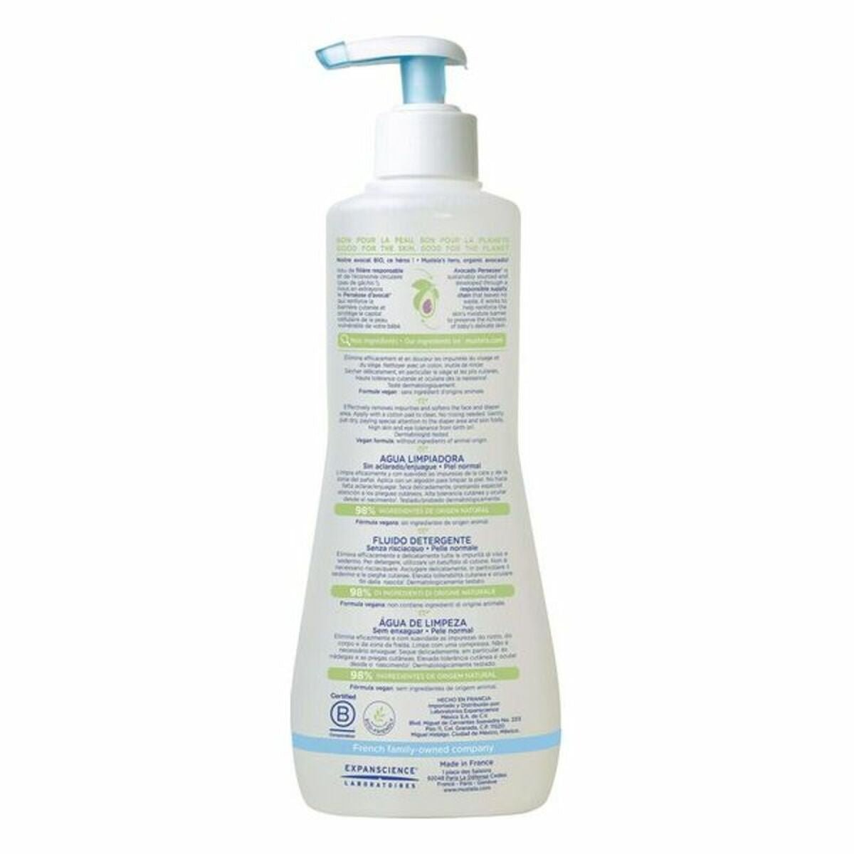 Agua Limpiadora sin Aclarado para Bebé Mustela 3504105028497 300 ml Aguacate - Tuparafarma