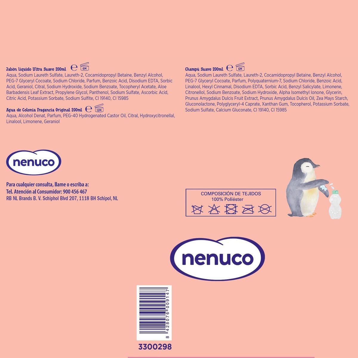 Set de higiene Nenuco MOCHILA PINGÜINO 4 Piezas - Tuparafarma
